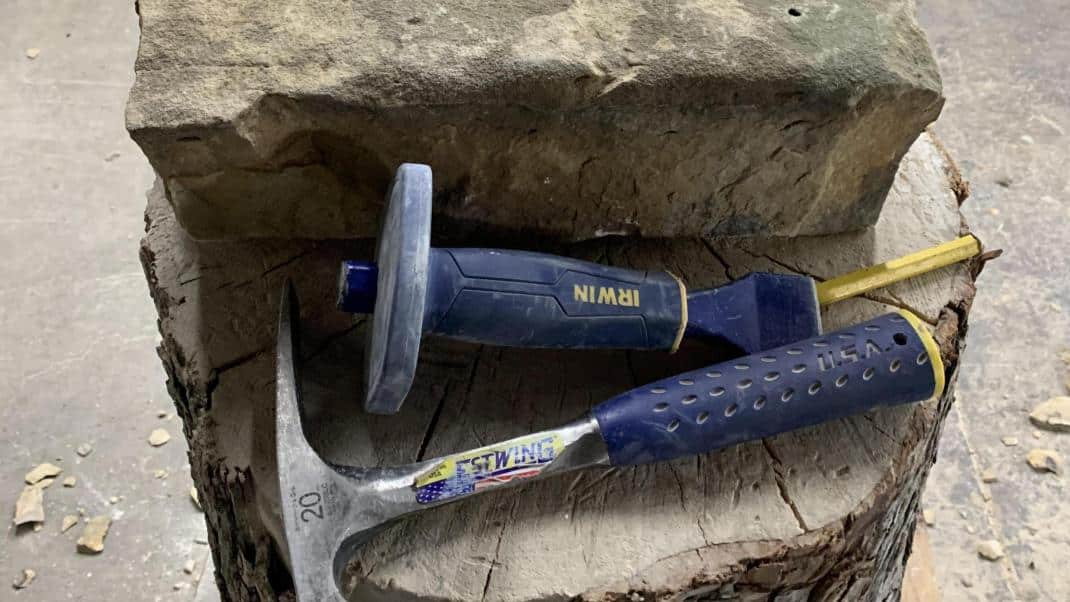 chiseling stones