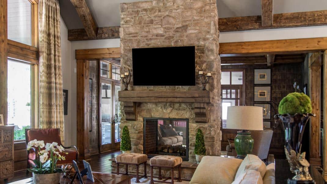 Rustic Lodge Rustic Lodge Interior fireplace